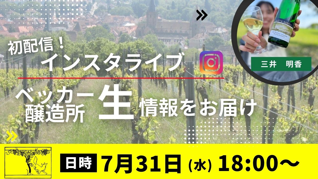 7/31(水)１８時～　現地ベッカー醸造所から生の情報をお届けインスタライブ！！