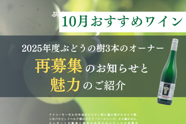 「２０２５年度ぶどうの樹3本のオーナー」 再募集のお知らせと魅力のご紹介